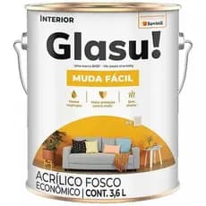 TINTA ACRÍLICA GLASU! MUDA FÁCIL 3,6L INTERIOR VÁRIAS CORES