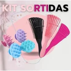 kit Escova Polvo + Escova Massageador Capilar Cabelos Saudáveis Frete Grátis Enviamos Para Todo Brasil 📦✈️