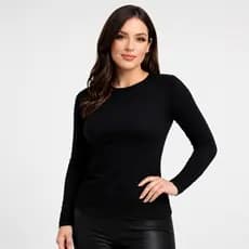 Blusa Térmica Feminina Inverno Europeu Segunda Pele Peluciada Confortável Casual Manga Longa 2026
