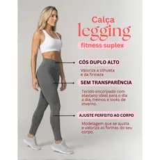 Calça Legging Fitness Suplex Feminina Cós Alto para Academia Treino Dia a Dia Casual Looks Versátil