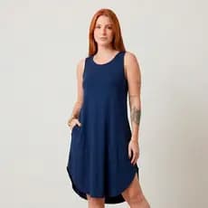 Vestido Feminino Midi Soltinho Regata Bolsos Casual Leve Sem Transparência Verão 2026