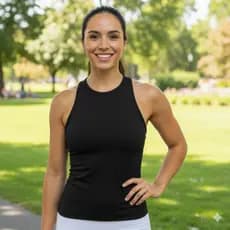 Blusa Regata Básica Feminina Lisa Fresquinha Para Verão Poliamida Elegante Tendencia Verao