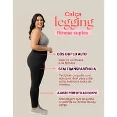 Calça Feminina Legging Fitness Plus Size Cós Alto Premium