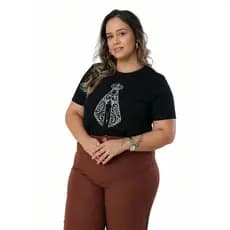 BLUSA FEMININA CASUAL PLUS SIZE 100% DE ALGODÃO CAMISETA NOSSA SENHORA APARECIDA