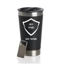 Copo Térmico personalizado com seu NOME ou LOGO com tampa e abridor 473ml, Copo