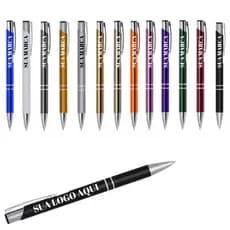 Kit 20 Canetas Metal Personalizados Brinde Laser com sua Logo Nome