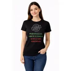 Camisa Blusa Camiseta Feminina Personalizada BabyLook Uniforme Empresa Sua Logo Marca