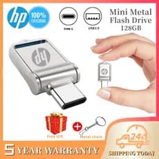 HP 2 Em 1 3.0 Mini Metal 32GB 64GB 128GB 512GB 1TB Tipo Ce Pen Drive USB Com Etique