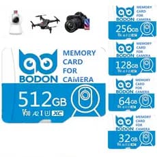 Memória Micro SD BODON 128GB 256GB 512GB 1TB V30 A2 U3 Original , Adequada Para Monitoramento De Vídeo , Câmeras De Pain