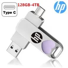 Pen Drive HP USB 3.0 2 Em 1 Dual Type C Flash 1 Tb 2 4 8 16 Mental De Alta Velocidade U Disco De Memória Portátil
