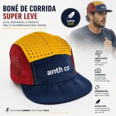 Boné Five Panel Running Anth Co Refletivo Impermeável Dobrável Ultra Leve Corrida Academia Trekking