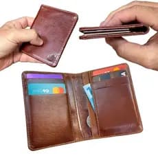 Carteira Masculina Para Homens Pais Namorados Marido Couro Legítimo sistema Antifurto RFID Slim Reforçada E Compacta