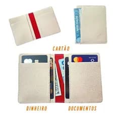 Carteira Feminina Compacta Couro Legitmo Super Macio Estilo Fashion Elegante Moderna Off White