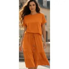 Conjunto Feminino Saia Três Marias  e Blusa Manga Curta  Moda Evangélica  Viscolycra Premium
