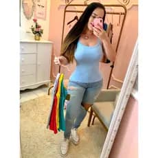 Blusa Feminina Regata Básica Alça Fina Nadadora 100% Algodão Promoção Imperdível !
