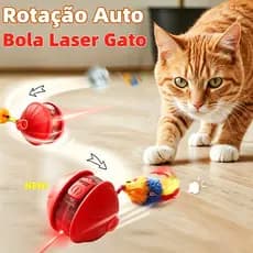 Bola Laser Interativa para Gatos | Atração Dupla Laser+Som | Movimento Imprevisível | USB