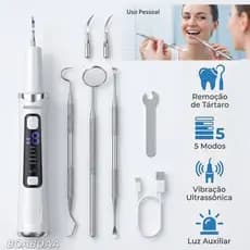 Kit Limpador Dental Ultrassônico Elétrico com Tela LED | Remove Tártaros em Humanos e Pets