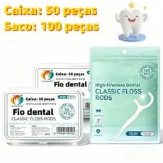 Kit de palitos de fio dental limpeza eficiente — disponível em caixa ou saco