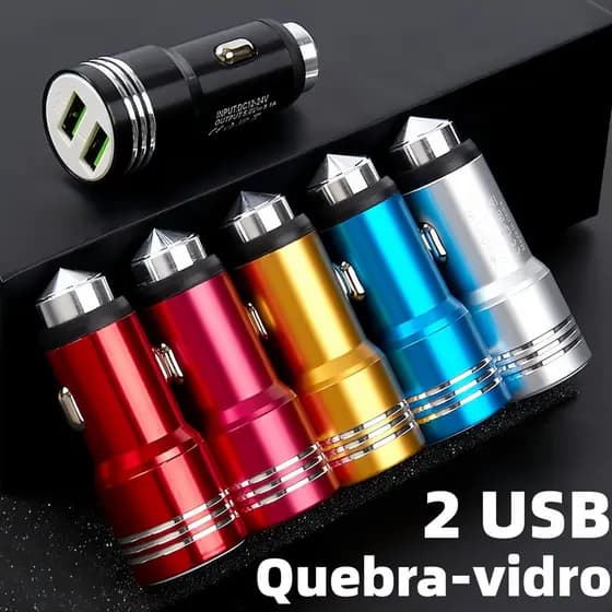 Carregador Inova para Celular Veicular Carro Fonte 2 entradas USB Turbo Rápido
