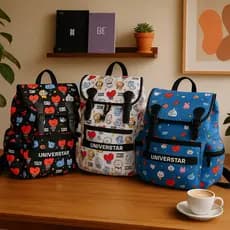 Mochila Escolar Infantil Multiuso de Costa Estilo Saco BT21 Moderna Unissex Menino/Menina