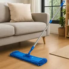 Kit 2 Mop Flat de Limpeza Esfregão Rodo Cabo Longo Flexível Extensível Refil Microfibra
