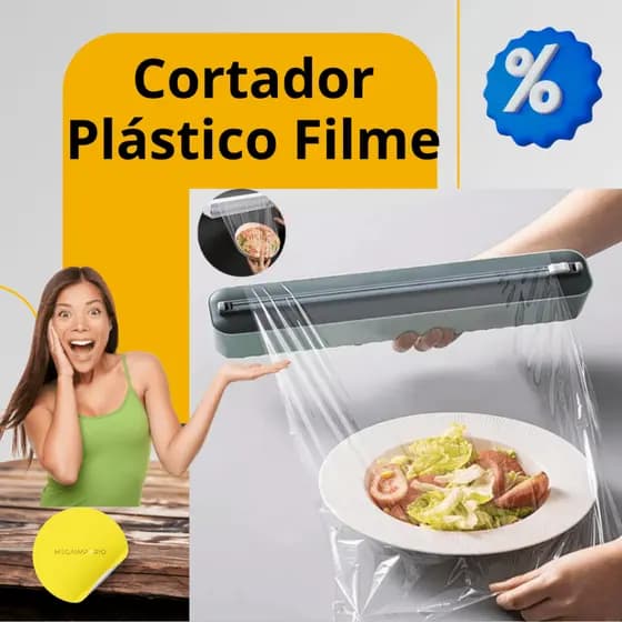 Dispenser Suporte Cortador de Plástico Filme Pvc - Ajustável