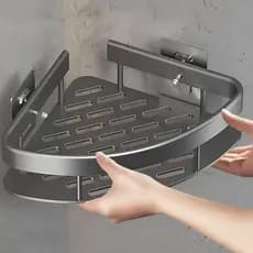 Suporte Nicho Prateleira de Canto Porta Shampo Multiuso Banheiro Cozinha - 2 Peças em Alumínio