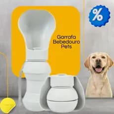 Garrafa de Água com Bebedouro Portátil Para Pets Cachorros Gatos - Em Silicone