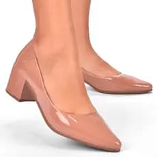 Scarpin Alannys Bico Fino Salto Grosso Médio Baixo Confortável Verniz Napa