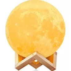 Luminária Lua Abajur Com Suporte Bateria Luz