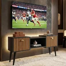 Rack Retrô Home ORFEU 0.90CM / 1.20CM / 180CM com 2 Portas para Tv de Até 32" A 75" Polegadas