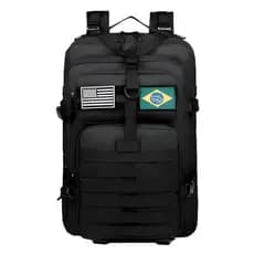 Mochila Militar Impermeável Tática [Preto]Mochila Tática Militar Impermeável 50L com MOLLE Mochila Militar 50L com Patch