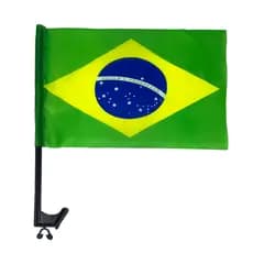 Bandeira do Brasil de Janela [34x22cm]Bandeira do Brasil C/ Suporte Para Carro Bandeira com SUporte Para Carro