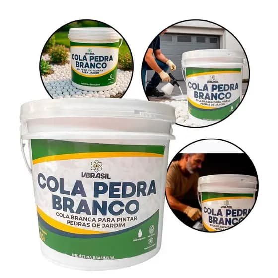 Cola Pedra Fixador de Pedras Branco para Jardim [10 Litros]