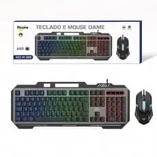 Teclado Gamer Com Mouse Rgb Luminoso Cor do mouse Preto Cor do teclado Preto