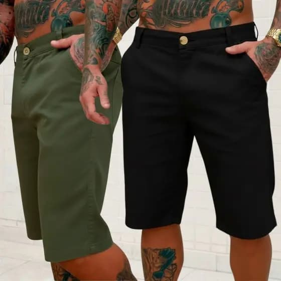 Kit 2 Bermudas Masculina Tradicional Masculina Estilo Moderno