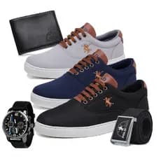 Kit Completo 3 Tênis Sapatenis + Relógio + Carteira + Cinto Masculino Casual Dia a Dia Presente Envio Imediato