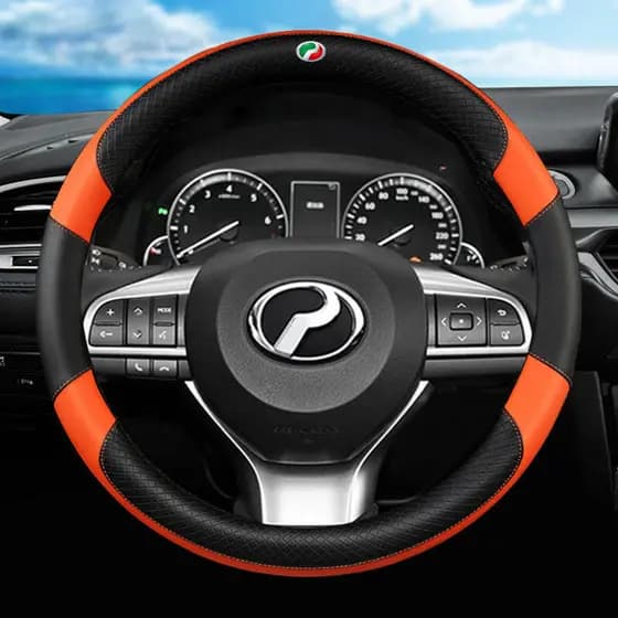 Capa de volante de carro Mitsubishi em couro microfibra, acessórios antiderrapantes para Sportage, Ceed, Rio 5, 3, 4,