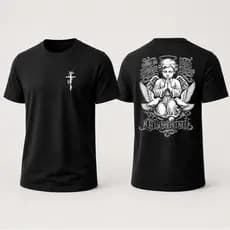 Camiseta masculina 100% algodão 30.1 penteado estampada streetwear anjo