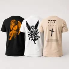 Kit 3 camiseta masculina de algodão penteado estampa streetwear anjo