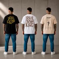 Kit camisetas masculina algodão estampada jesus religiosa 3 unidade