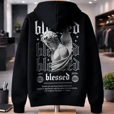 Blusa moletom masculina streetwear canguru lançamento angel blessed respect