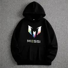 moletom masculino canguru abrigo casaco com bolso estampa messi personalizado