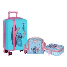 Kit Mochila Malinha Escolar Lilo Stitch Rodinhas G Infantil
