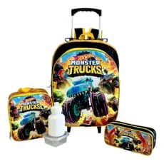 Kit Mochila Hot Wheels Turma Monster Truck Amigos Rodinhas G