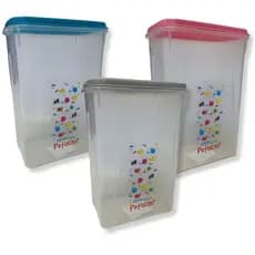 Pote Ração Pet com Tampa Vedada Hermético Gato 1,75L Armazenador Colorido Premium