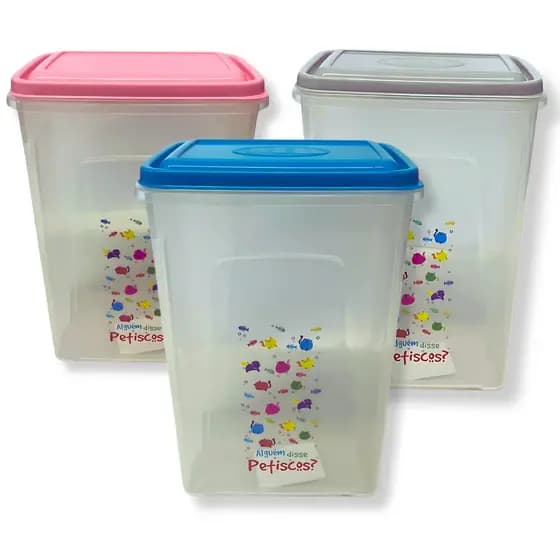 Armazenador de Ração para Gato 1,75 Litros Pote Tampa Hermética Ideal Pet Shop