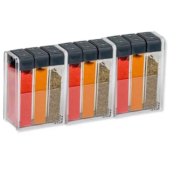 Porta Temperos Acrílico Premium 3 Recipientes Com Suporte Cozinha Moderna e Organizada