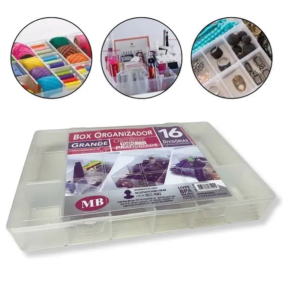 Box Organizador com Divisórias Ideal para Pesca, Bijuterias e Miudezas