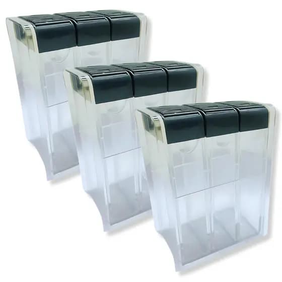 Porta Temperos Acrílico 3 Potes Com Tampa Dosadora Suporte Moderno Para Organização